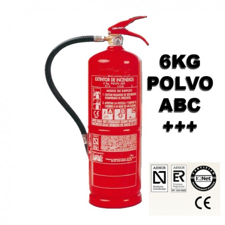 Extintor de Polvo ABC 6Kg Alta Eficacia