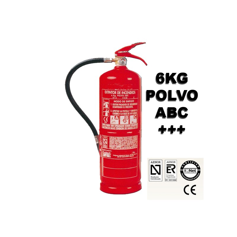 Extintor polvo ABC 6 kilos eficacia 27A-183B -Acusticar- Compra online
